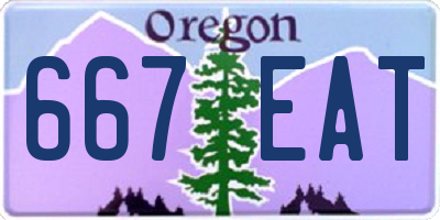 OR license plate 667EAT