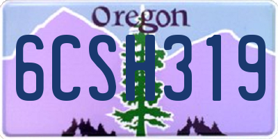 OR license plate 6CSH319