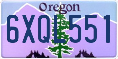 OR license plate 6XQL551