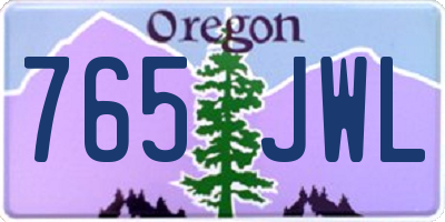 OR license plate 765JWL