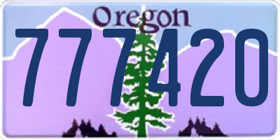 OR license plate 777420