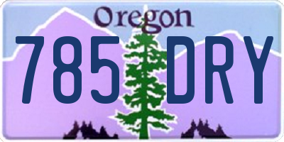 OR license plate 785DRY