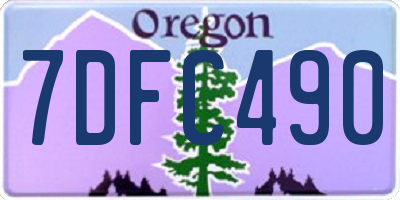 OR license plate 7DFC490