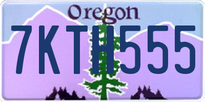 OR license plate 7KTH555