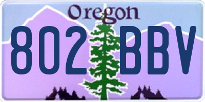 OR license plate 802BBV