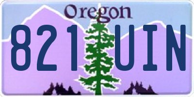 OR license plate 821UIN