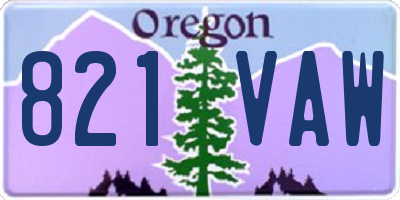 OR license plate 821VAW