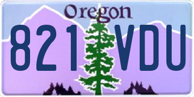 OR license plate 821VDU