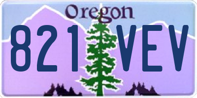 OR license plate 821VEV
