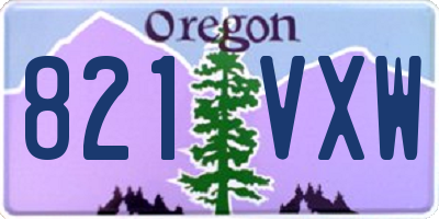 OR license plate 821VXW