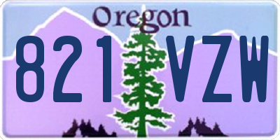 OR license plate 821VZW