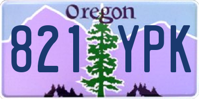 OR license plate 821YPK
