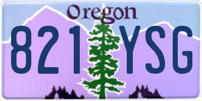 OR license plate 821YSG