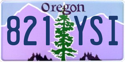 OR license plate 821YSI