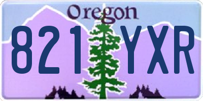 OR license plate 821YXR