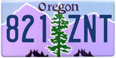 OR license plate 821ZNT