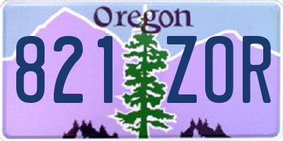 OR license plate 821ZOR