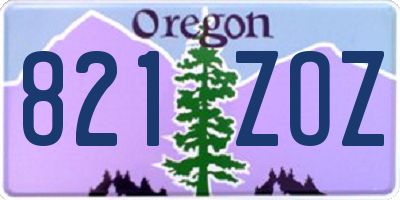 OR license plate 821ZOZ