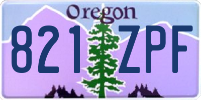 OR license plate 821ZPF