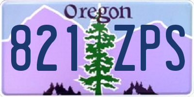 OR license plate 821ZPS