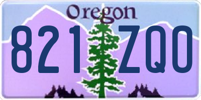 OR license plate 821ZQO
