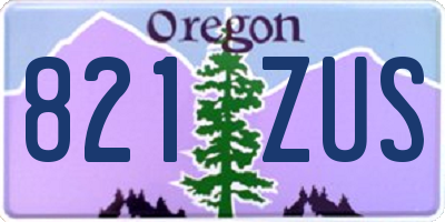 OR license plate 821ZUS