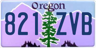 OR license plate 821ZVB