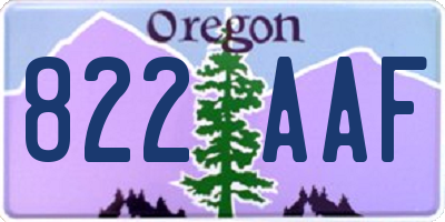 OR license plate 822AAF