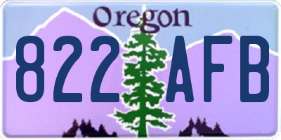 OR license plate 822AFB
