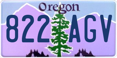 OR license plate 822AGV