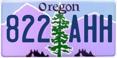 OR license plate 822AHH