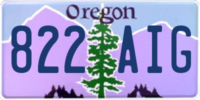 OR license plate 822AIG