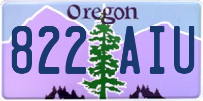 OR license plate 822AIU