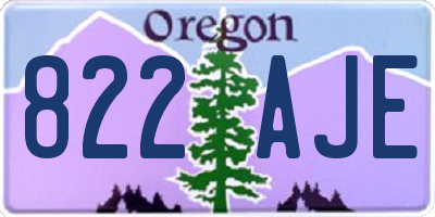 OR license plate 822AJE