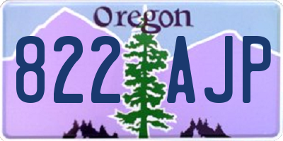 OR license plate 822AJP