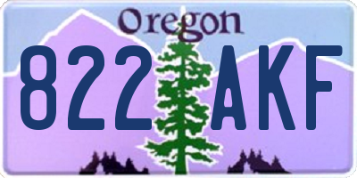 OR license plate 822AKF
