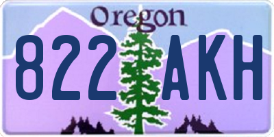 OR license plate 822AKH