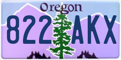 OR license plate 822AKX