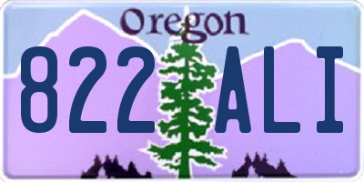 OR license plate 822ALI