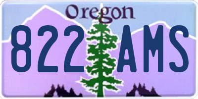 OR license plate 822AMS