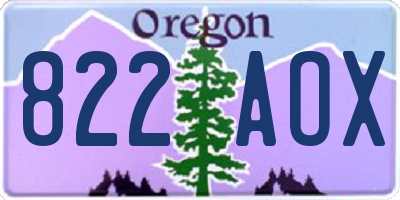 OR license plate 822AOX