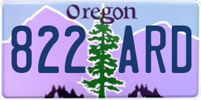 OR license plate 822ARD