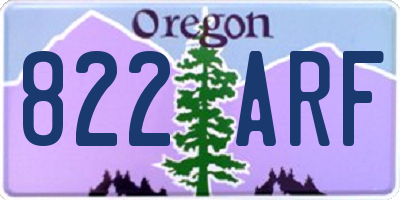 OR license plate 822ARF