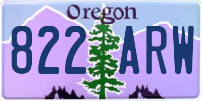 OR license plate 822ARW