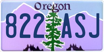 OR license plate 822ASJ
