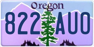 OR license plate 822AUO