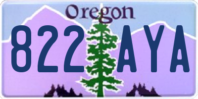 OR license plate 822AYA