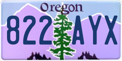 OR license plate 822AYX
