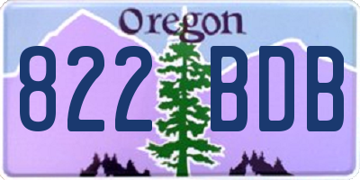 OR license plate 822BDB