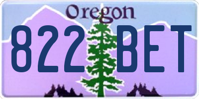 OR license plate 822BET